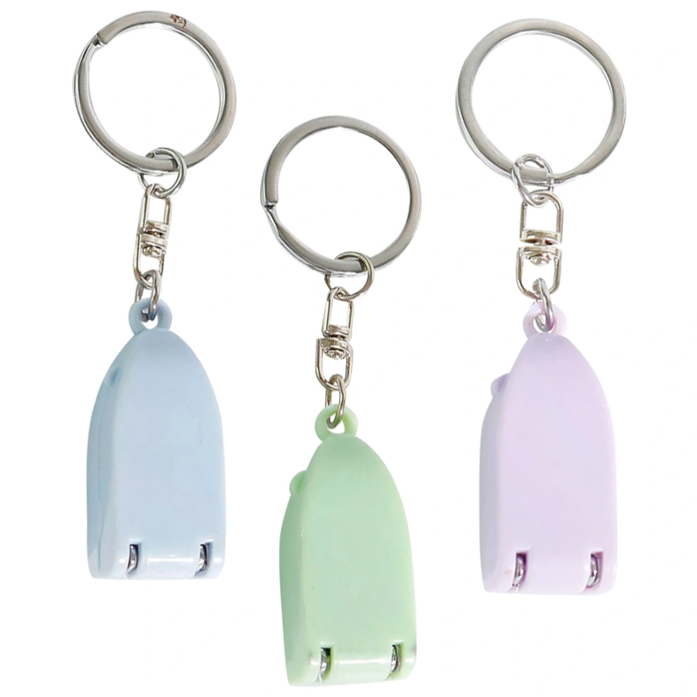 3pcs Portable Fingernail Clipper Key Ring Nail Clipper Foldable Manicure Tool