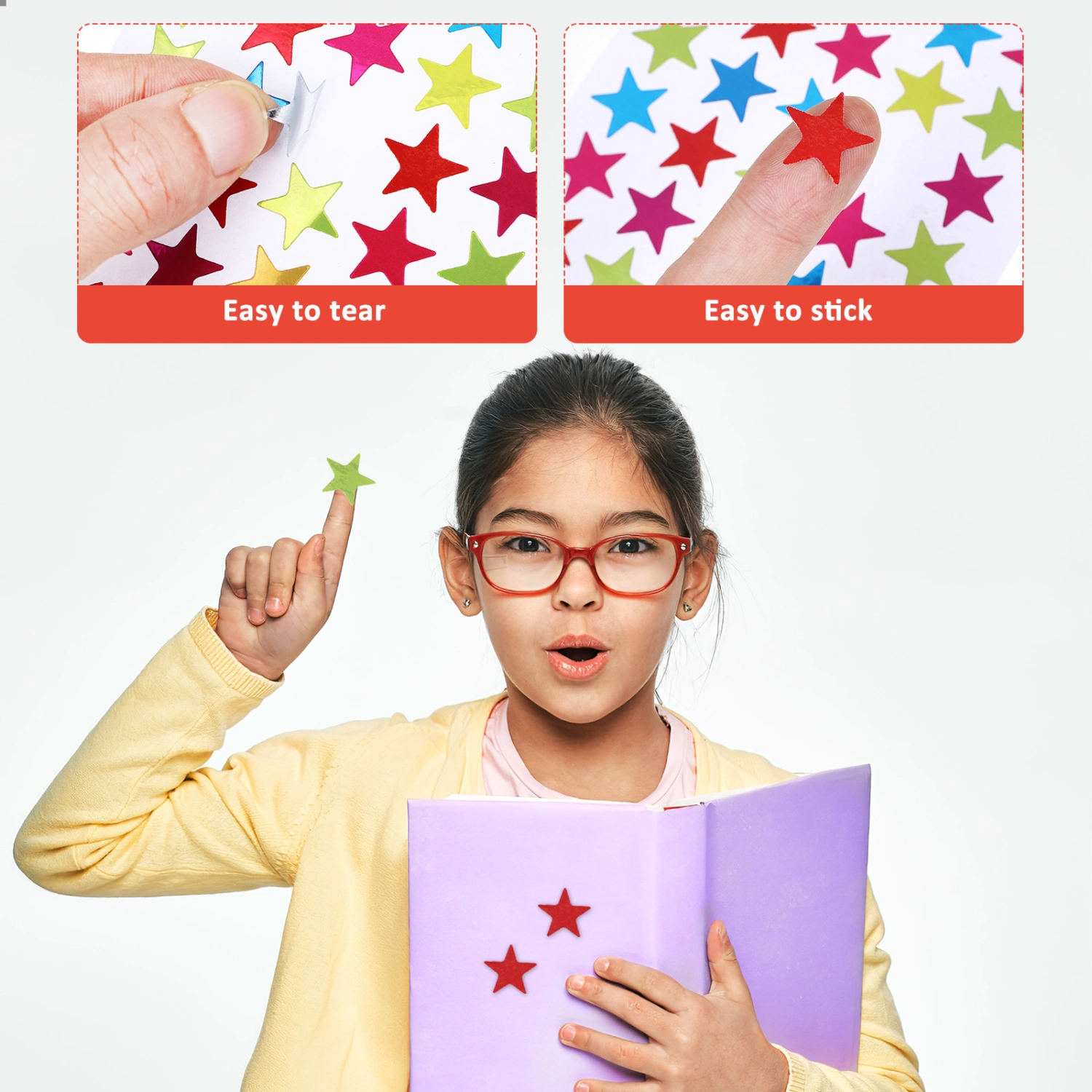 40 Sheets Decorative Star Stickers Adorable Foil Star Stickers Multi-function Kids Reward Stickers