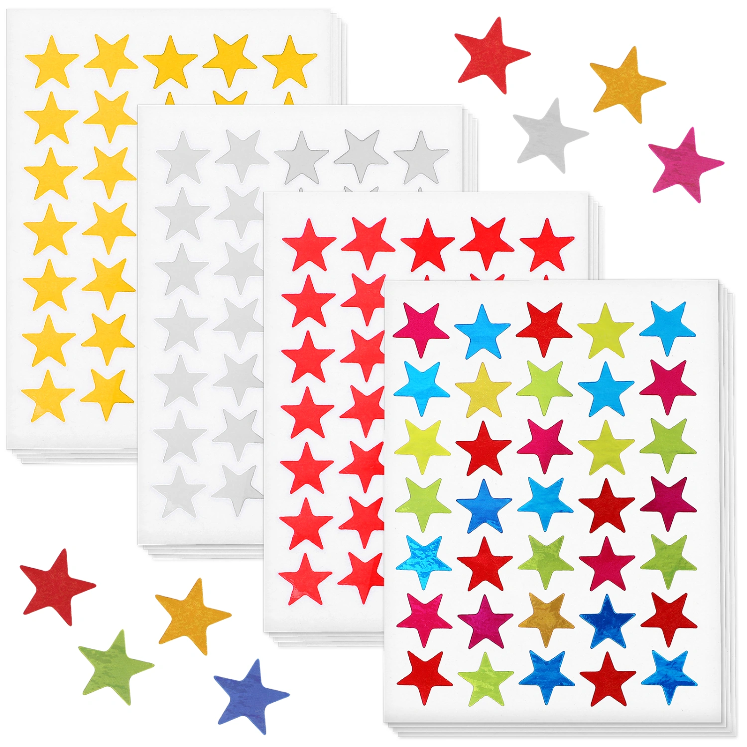 40 Sheets Decorative Star Stickers Adorable Foil Star Stickers Multi-function Kids Reward Stickers