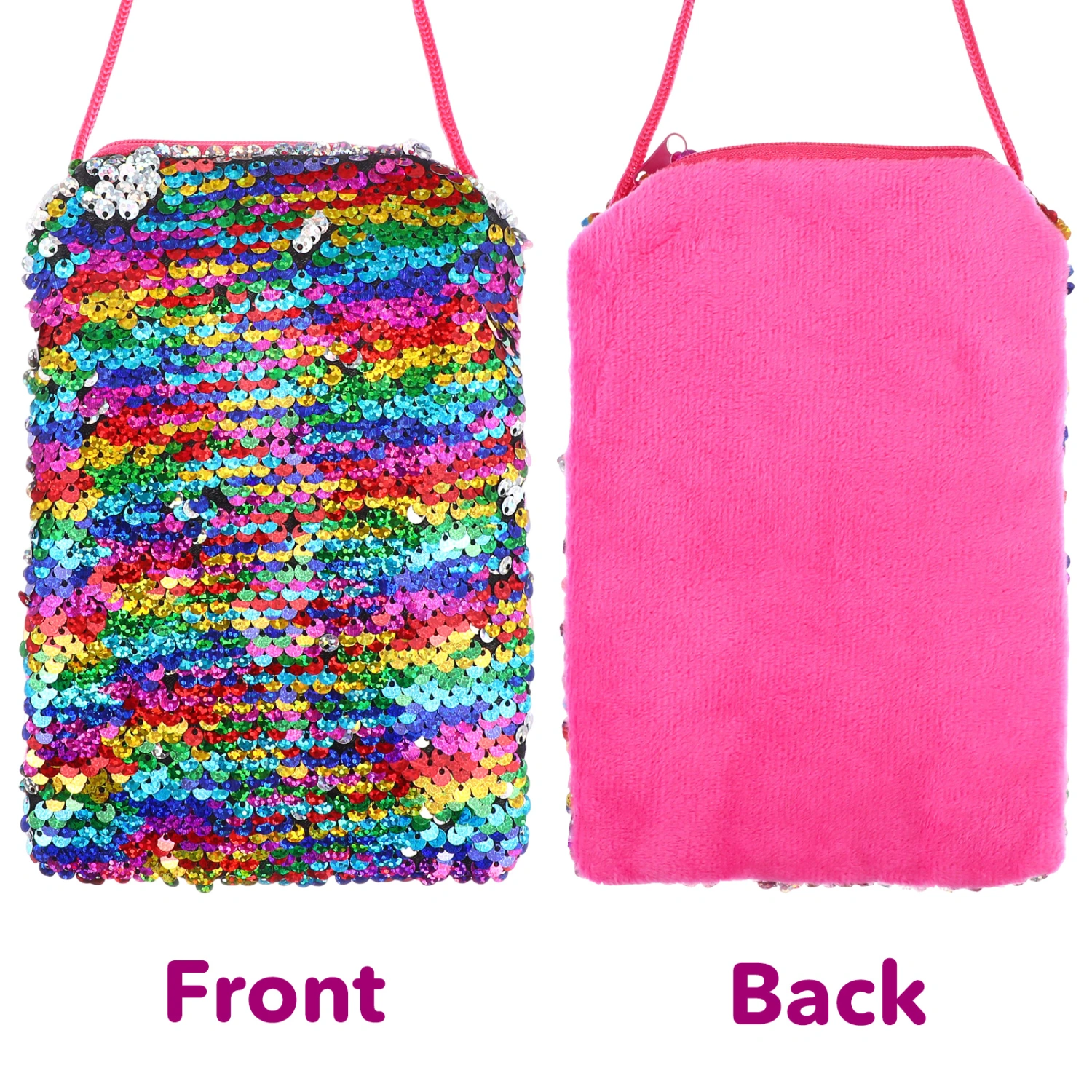 Sequin Crossbody Bag Reversible Sequins Coin Purse Vertical Phone Purse Glitter Messenger Bag Bling Phone Bag For Women Kids Girls