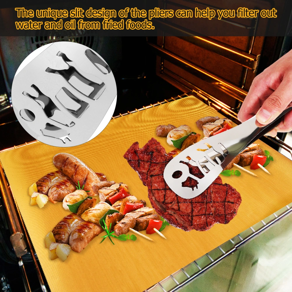 1 Set of Grill Mats Cooking Sheets Baking Mats with Tongs and Baking Brushes for Gas Grills Outdoor Barbecue