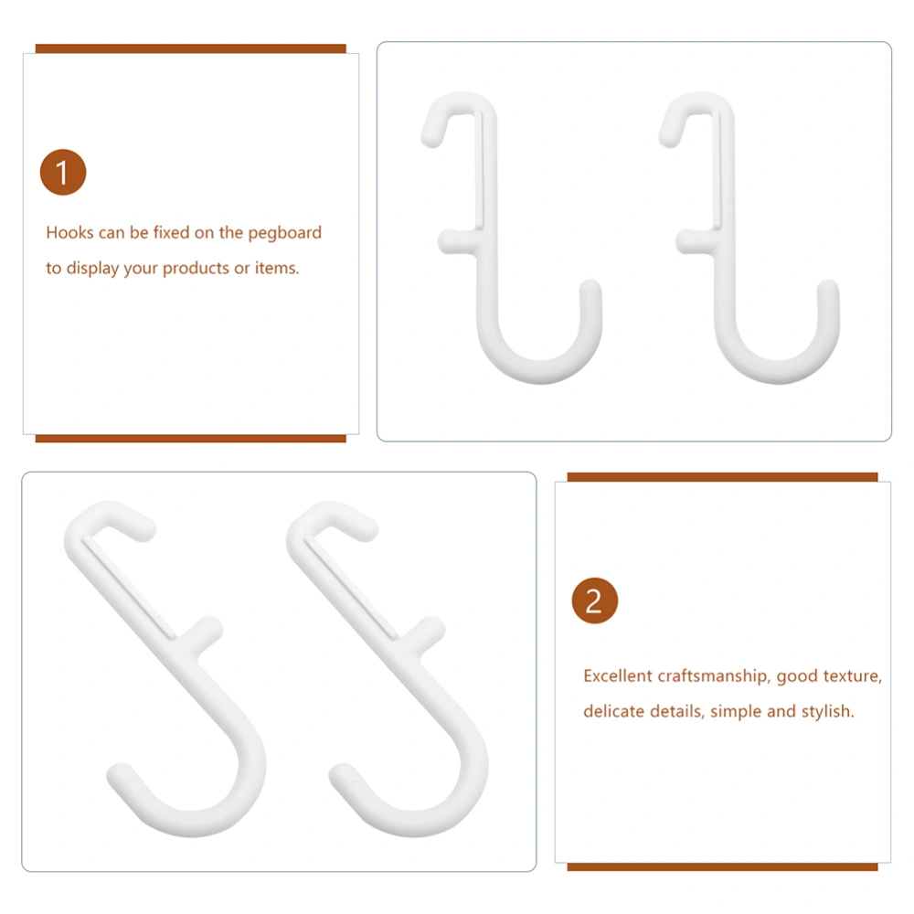 10Pcs Pegboard Hooks J Shape Hook Peg Board Display Hooks for Jewelry Keys Small Tools