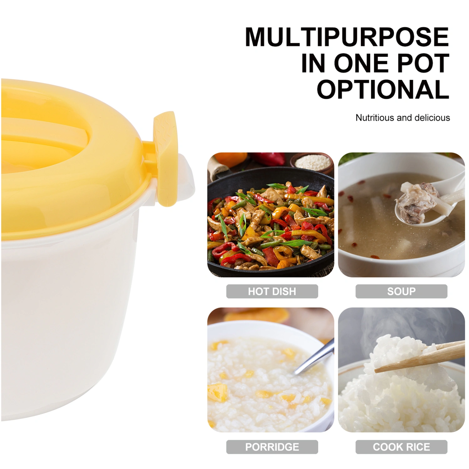 2pcs Microwave Rice Cooker Rice Container Food Container Oven Rice Cooker for Home