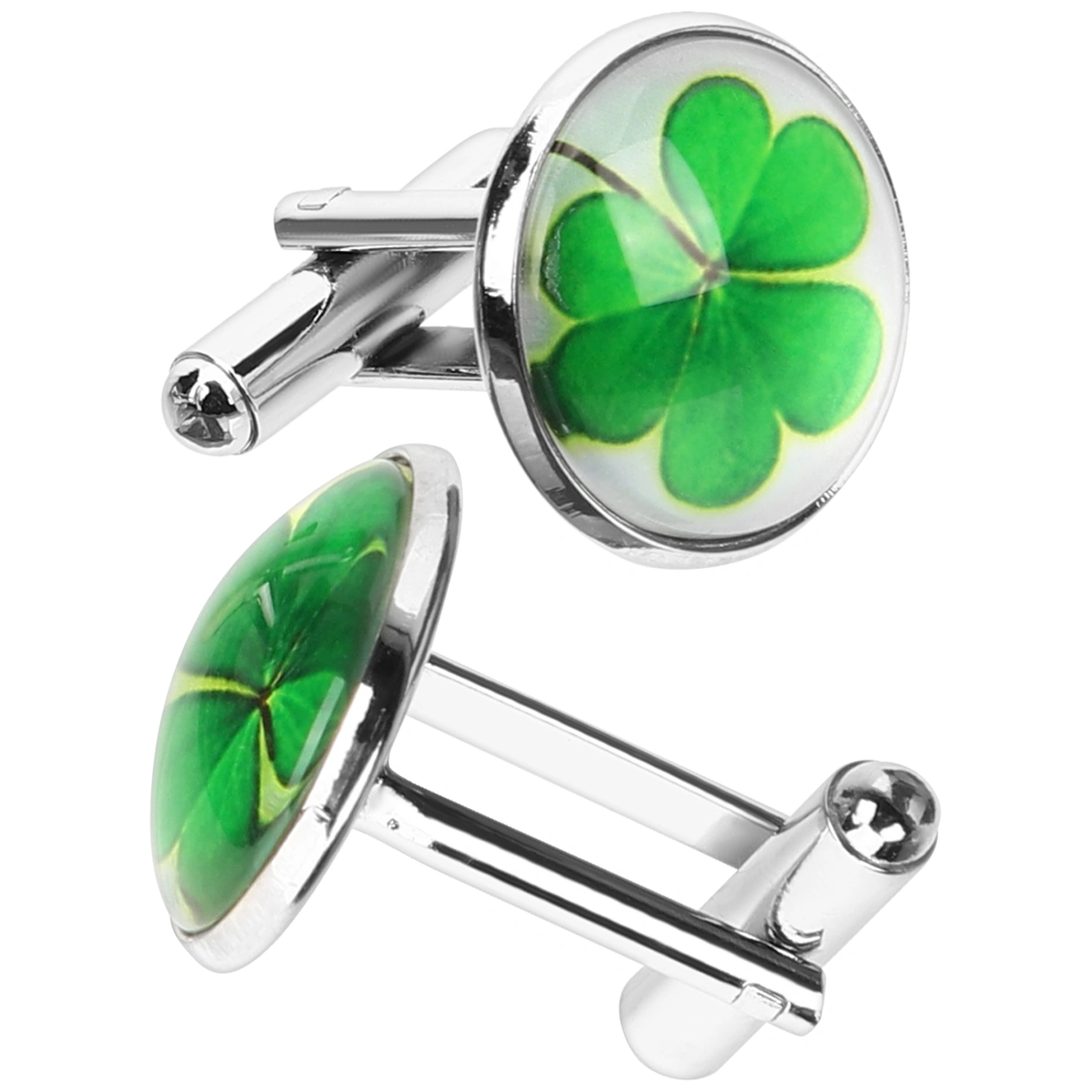2pcs Clover Cuff Links Shirts Cufflinks Decorative Cufflinks Men Clothing Accessories
