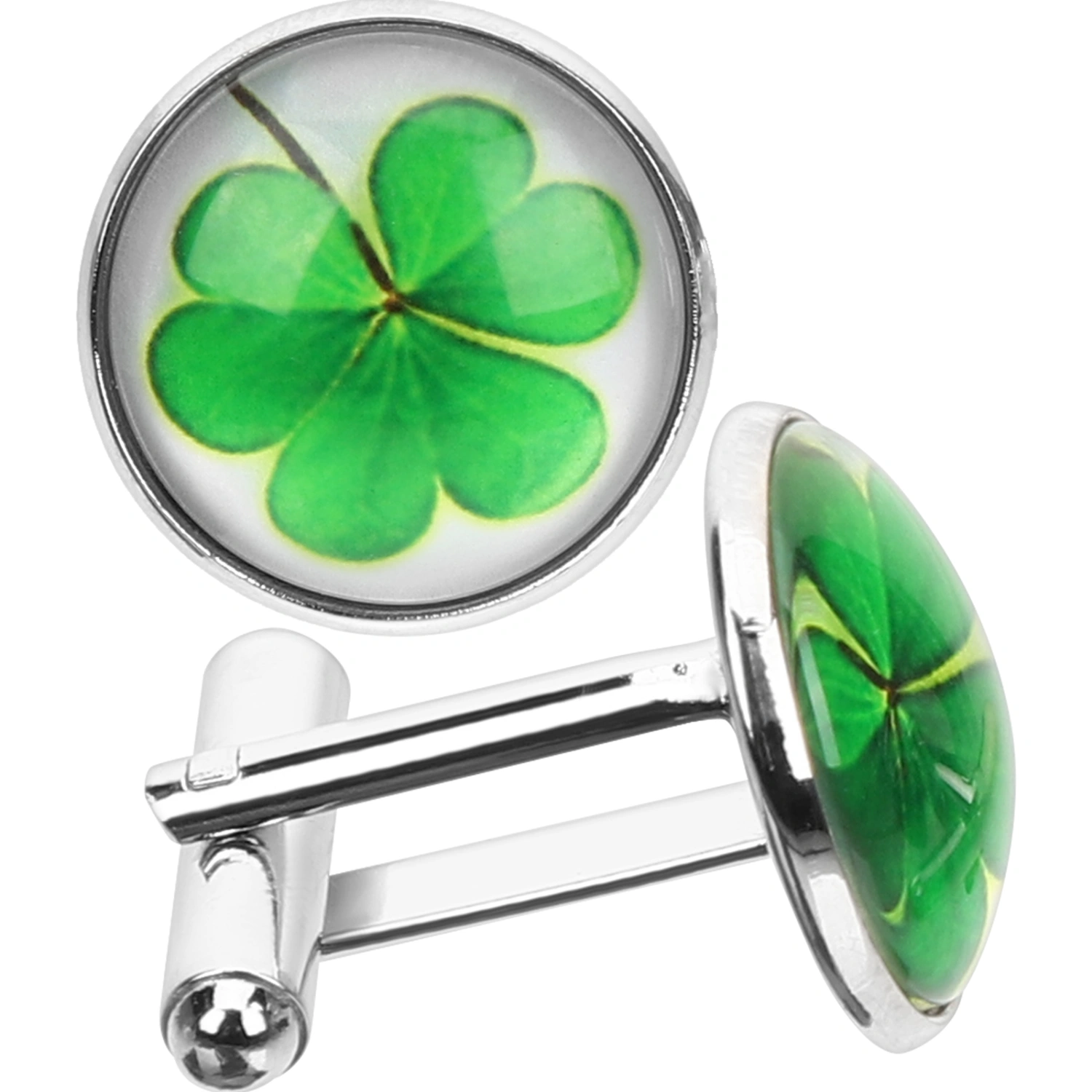 2pcs Clover Cuff Links Shirts Cufflinks Decorative Cufflinks Men Clothing Accessories