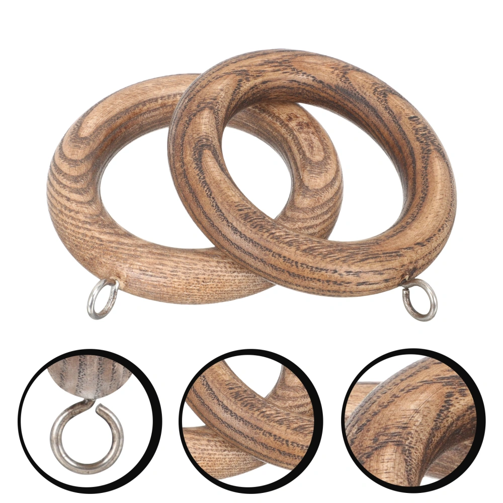 2pcs Handicraft Wooden Curtain Rings Curtain Wood Curtain Rings Farmhouse Rings for Curtains