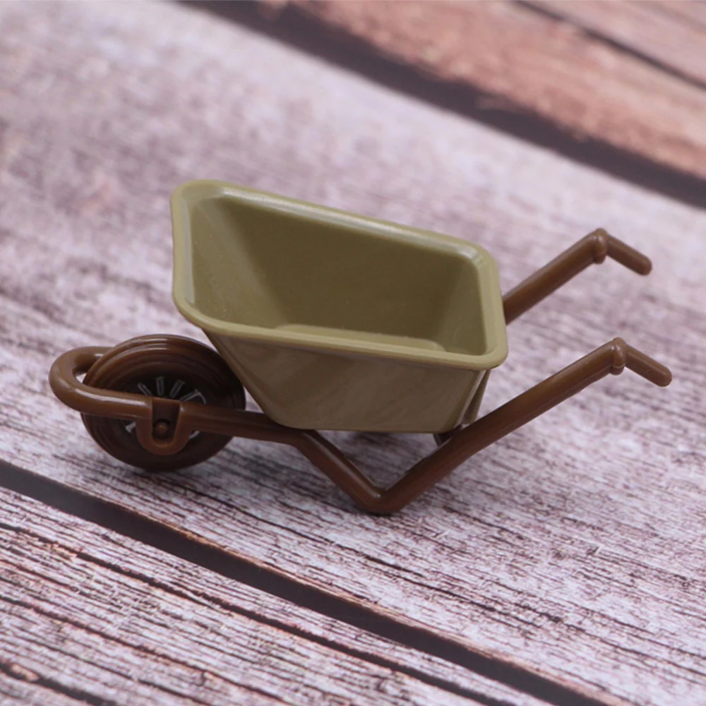 4pcs Miniature Wheelbarrow Models Micro Garden Scene Layout Props Mini House Decor