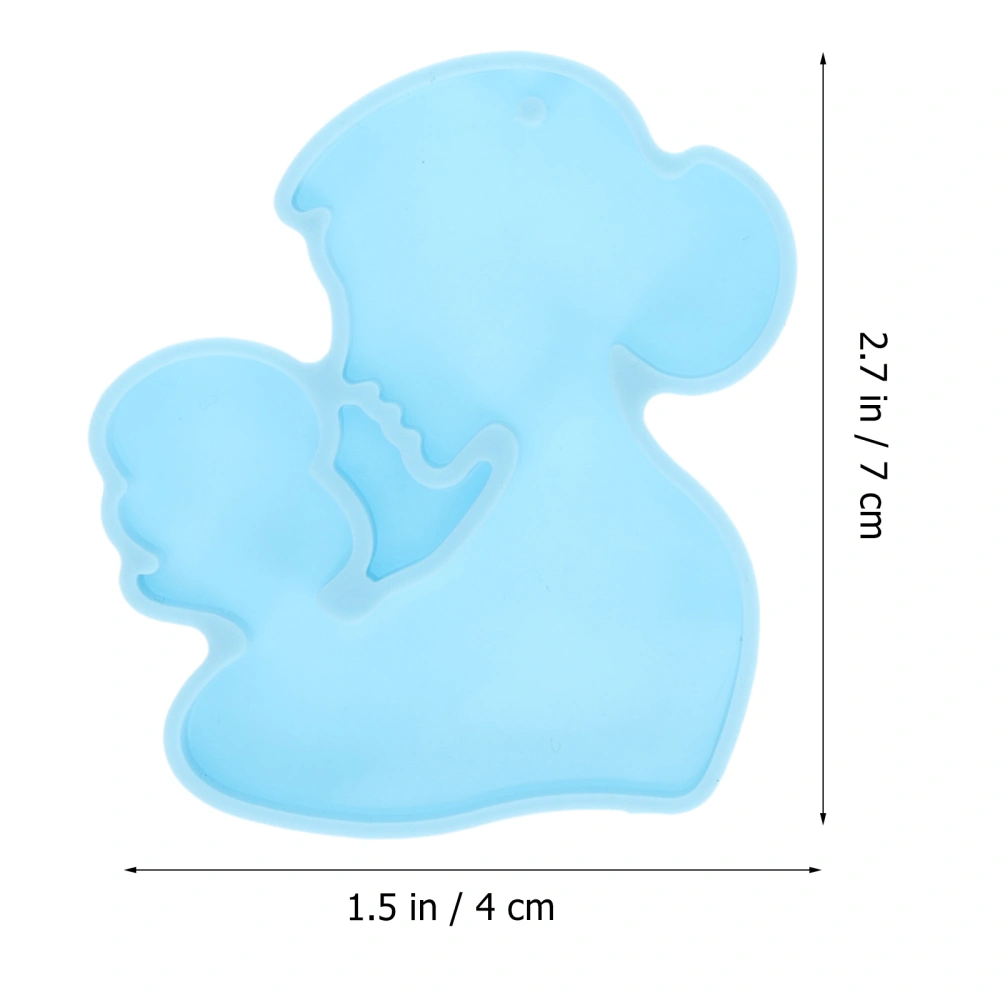 3Pcs DIY Keychains Resin Molds Mom Baby Keychain Mould Silicone Keychain Pendant Mould