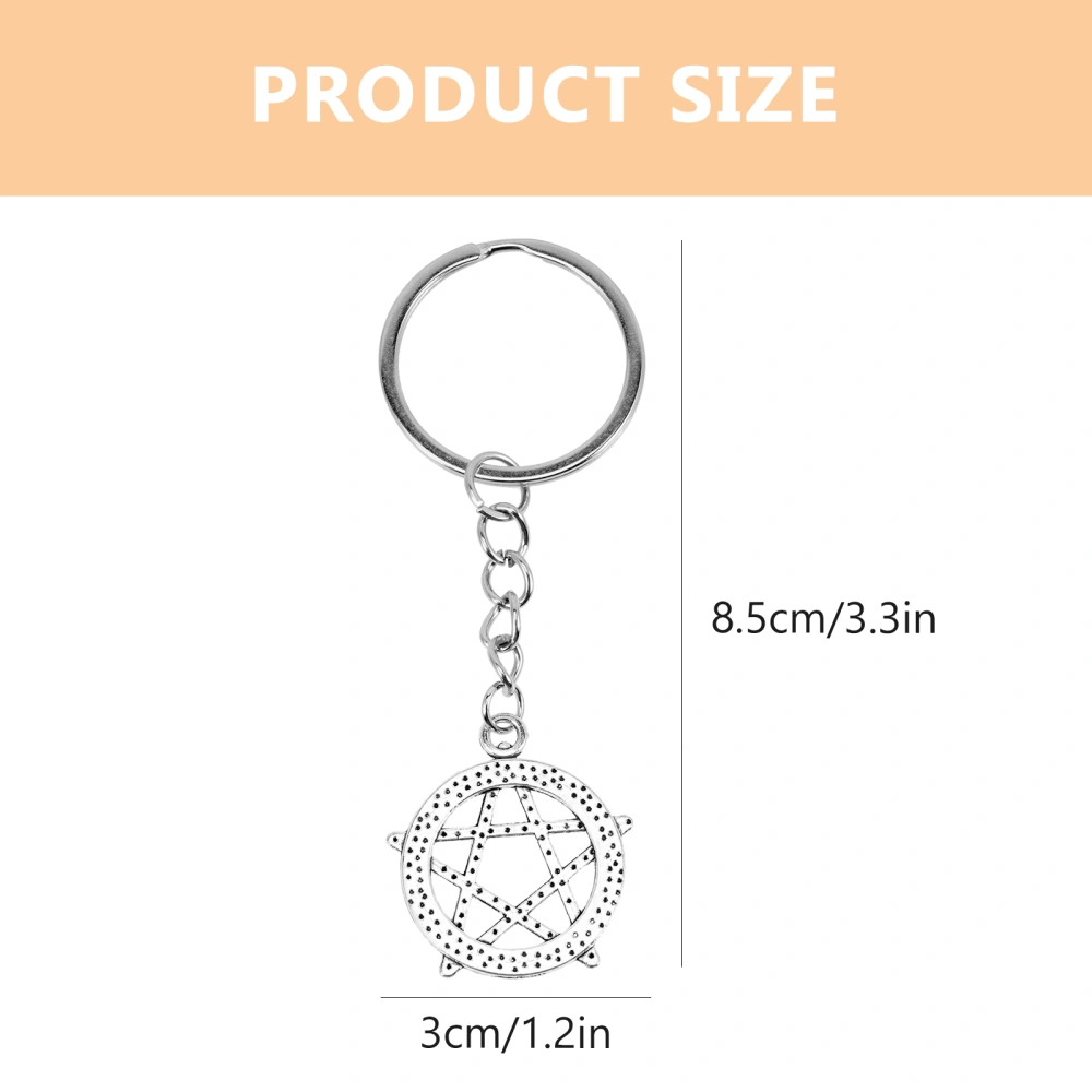 2pcs Decorative Alloy Key Pendant Five-pointed Star Key Buckles Key Hanging Charm Key Chain Part