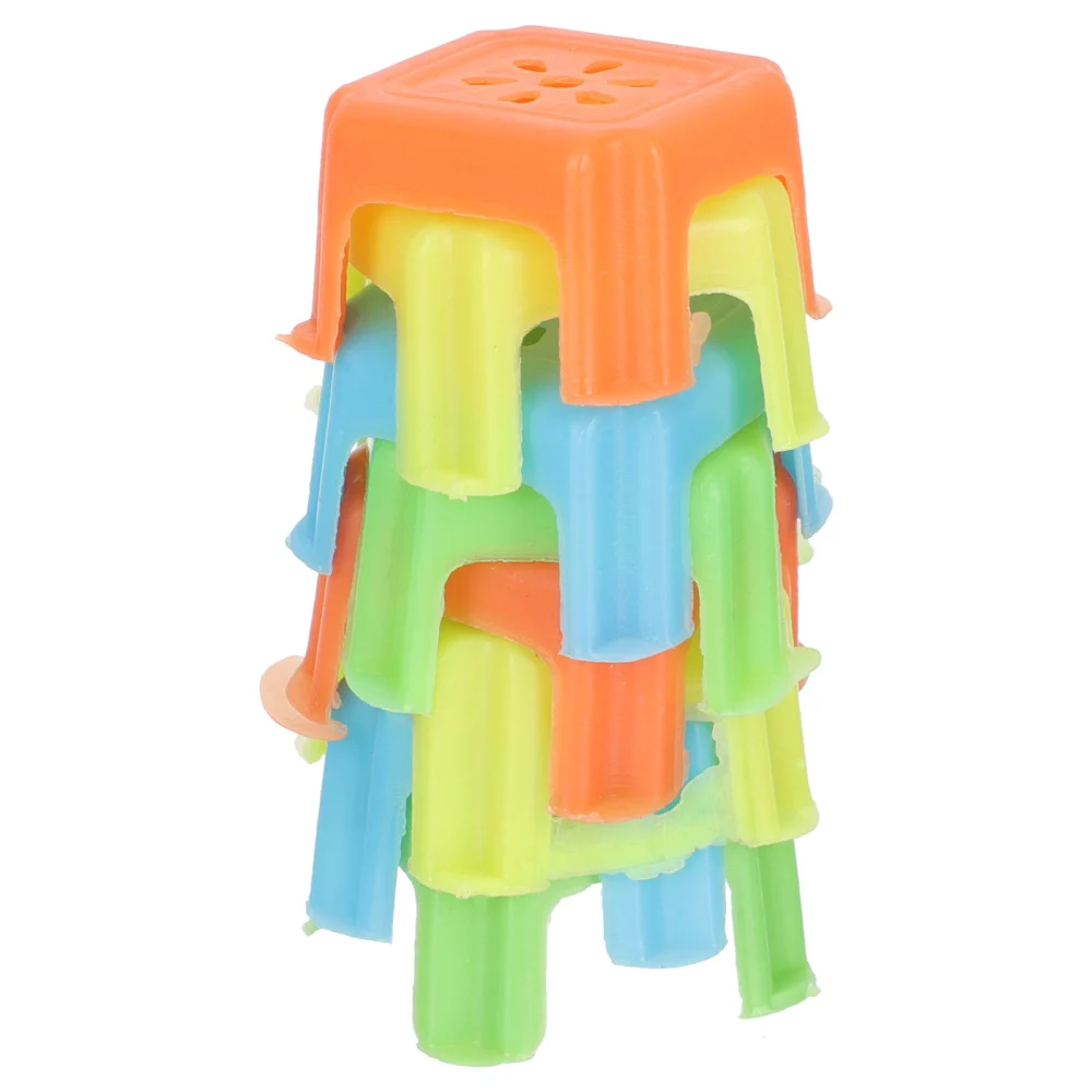 8pcs Mini Chairs Miniature Decors Mini Stools Mini House Plastic Step Stools