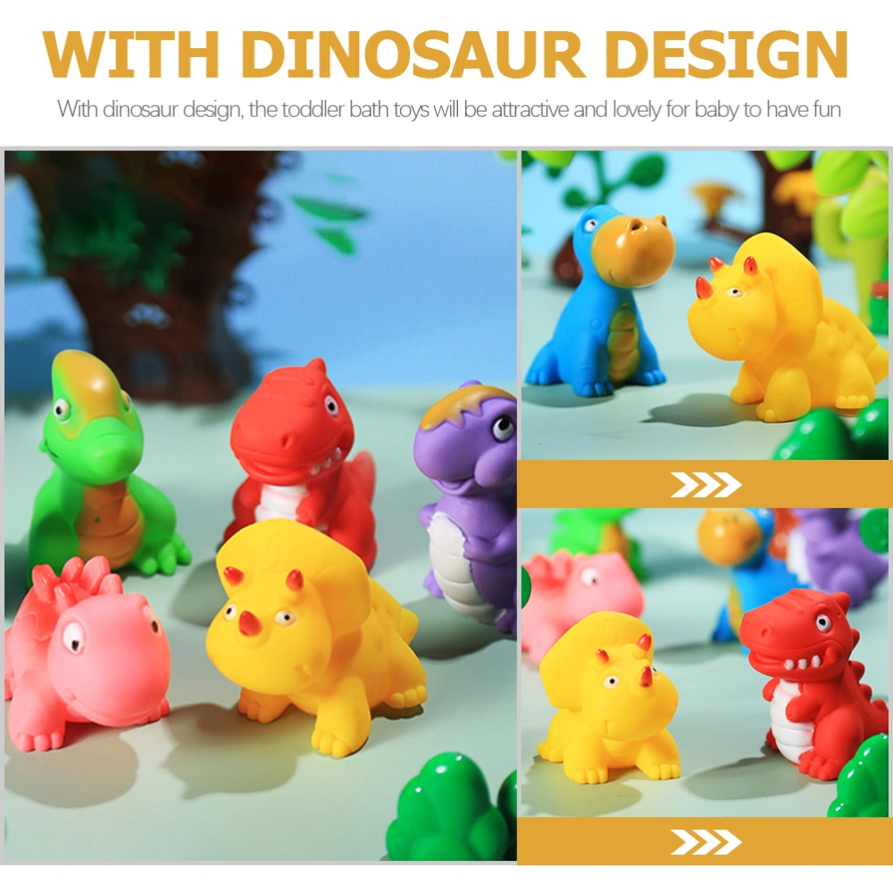 6Pcs Adorable Bath Toys Interesting Squeeze Toys Household Dinosaur Playthings