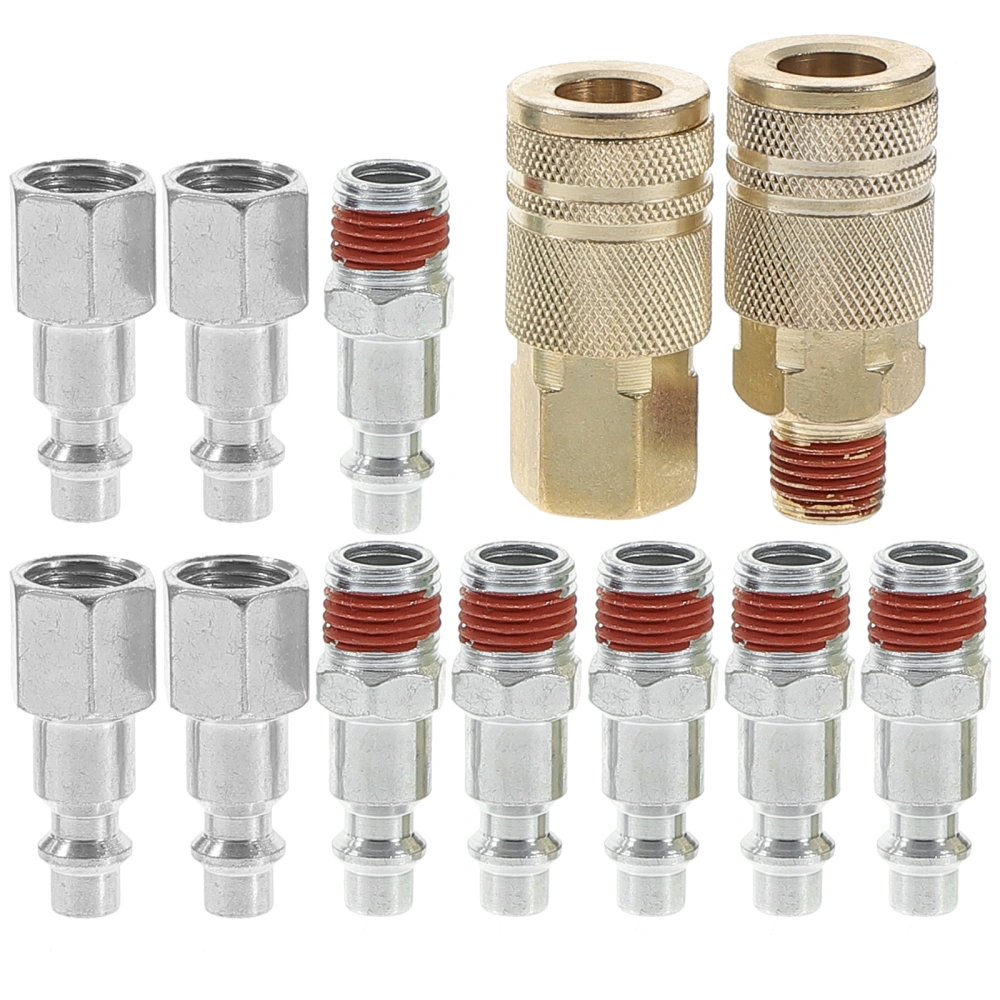 1 Set Air Hose Fitting Straight Coupling Tube Connector Iron Crimp Fitting