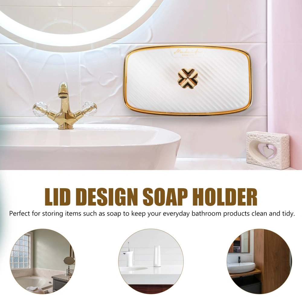 Wall-mounted Soap Box Lid Design Soap Holder Plastic Soap Box Bathroom Soap Container