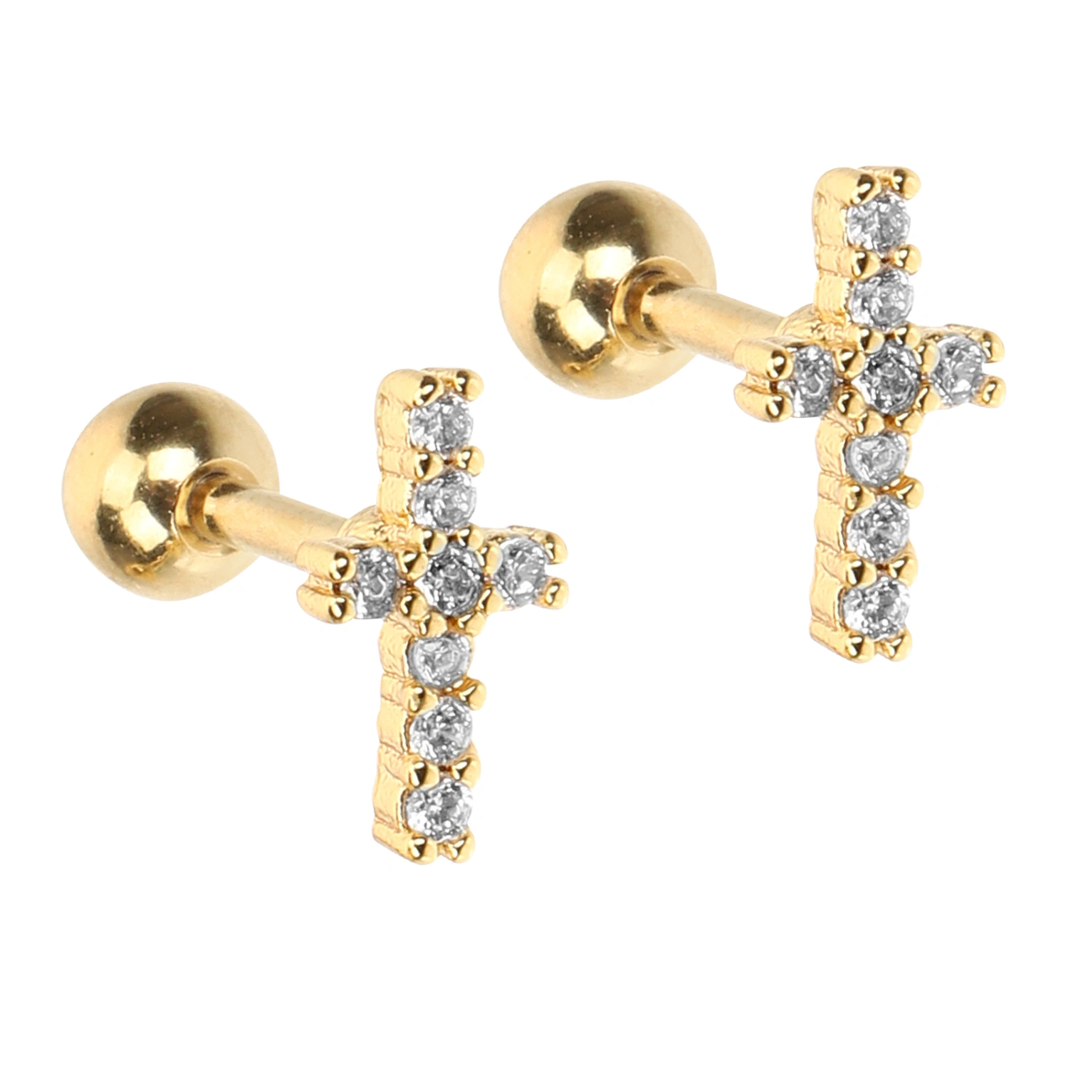 1 Pair Cross Stud Earrings Tragus Earrings Ear Piercing Studs Pierced Earrings