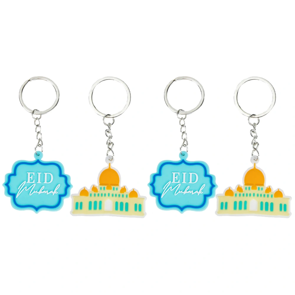 4pcs Eid Ramadan Keychains PVC Keychains Key Holder Purse Handbag Pendants