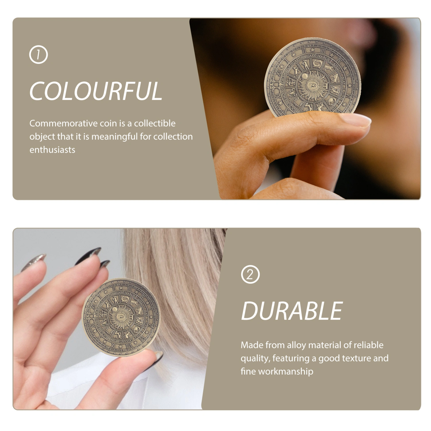 Astrological Coins Tarot Wishing Coin Luck Coin for Commemorative Aquarius Collection Coin