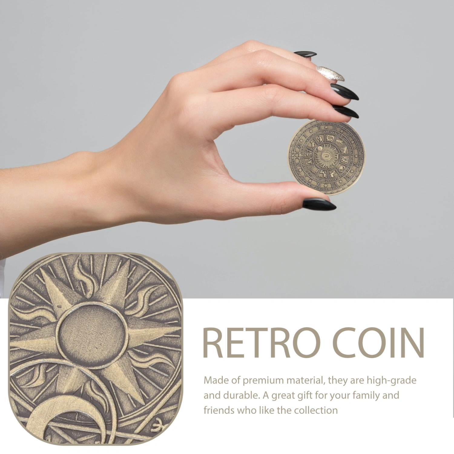 Astrological Coins Tarot Wishing Coin Luck Coin for Commemorative Aquarius Collection Coin