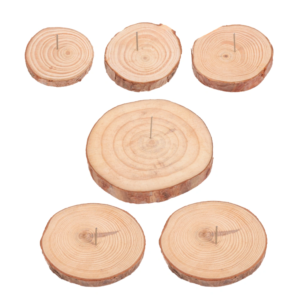 6pcs DIY Round Base Rubber Stamp DIY Material Wood Base DIY Model Bases