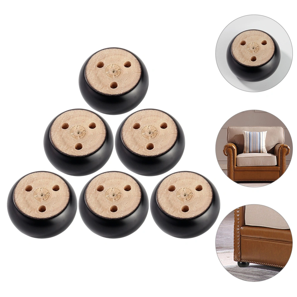 6pcs Bun Furniture Feet Replacement Wood Furniture Feet Furniture Legs Couch Risers