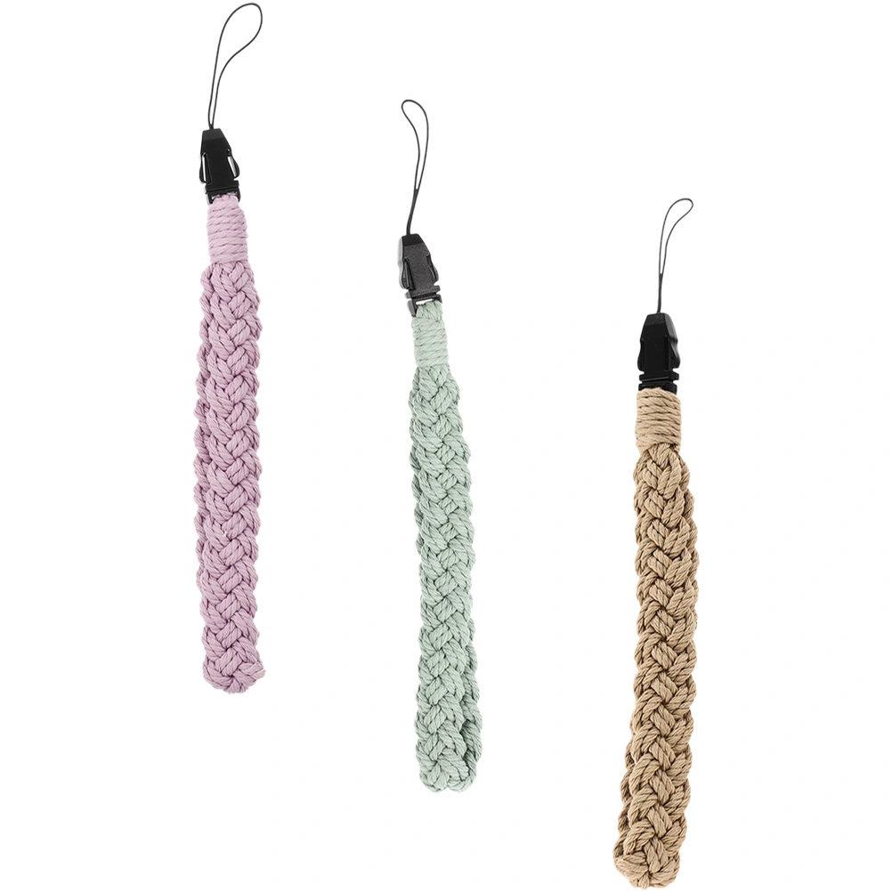 3pcs Braided Phone Wrist Strap Braided Wrist Lanyard Weave Wristlet Strap