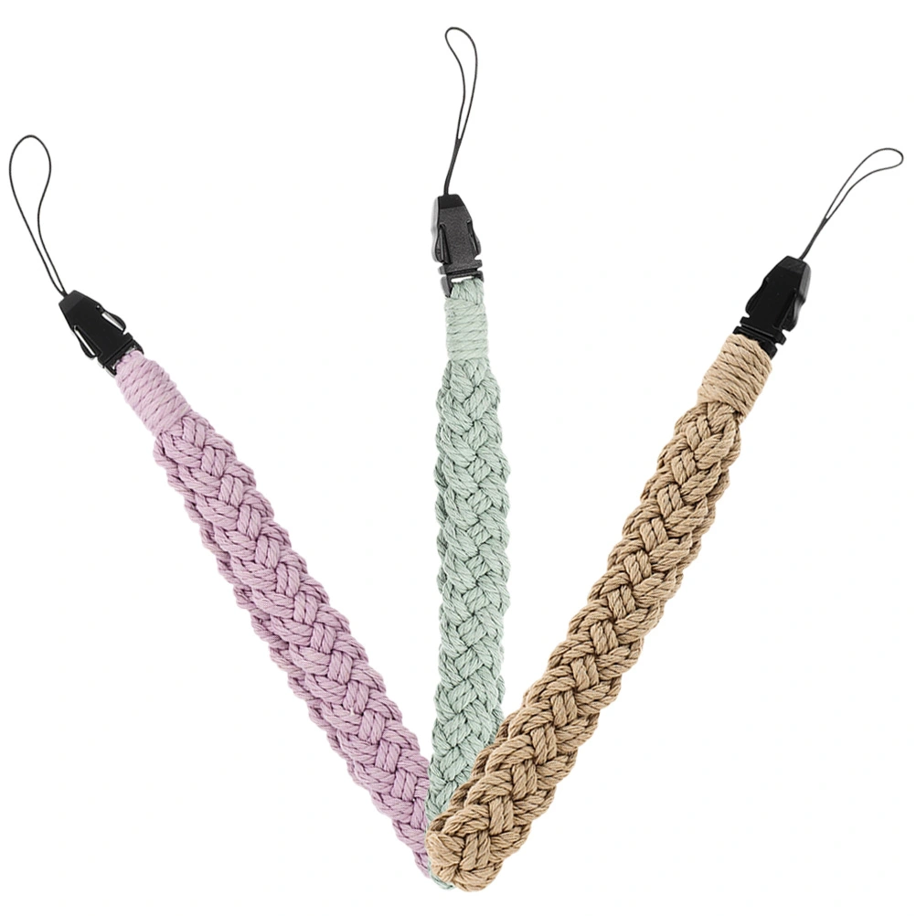 3pcs Braided Phone Wrist Strap Braided Wrist Lanyard Weave Wristlet Strap