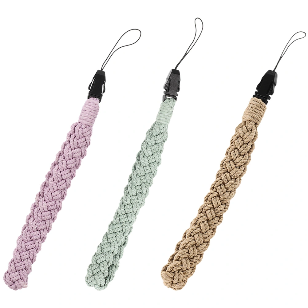 3pcs Braided Phone Wrist Strap Braided Wrist Lanyard Weave Wristlet Strap