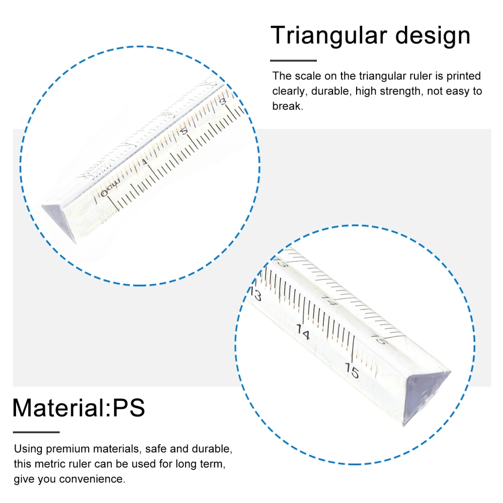 8pcs Triangular Rulers Clear Scale Rulers Students Drawing Rulers Architectural Rulers