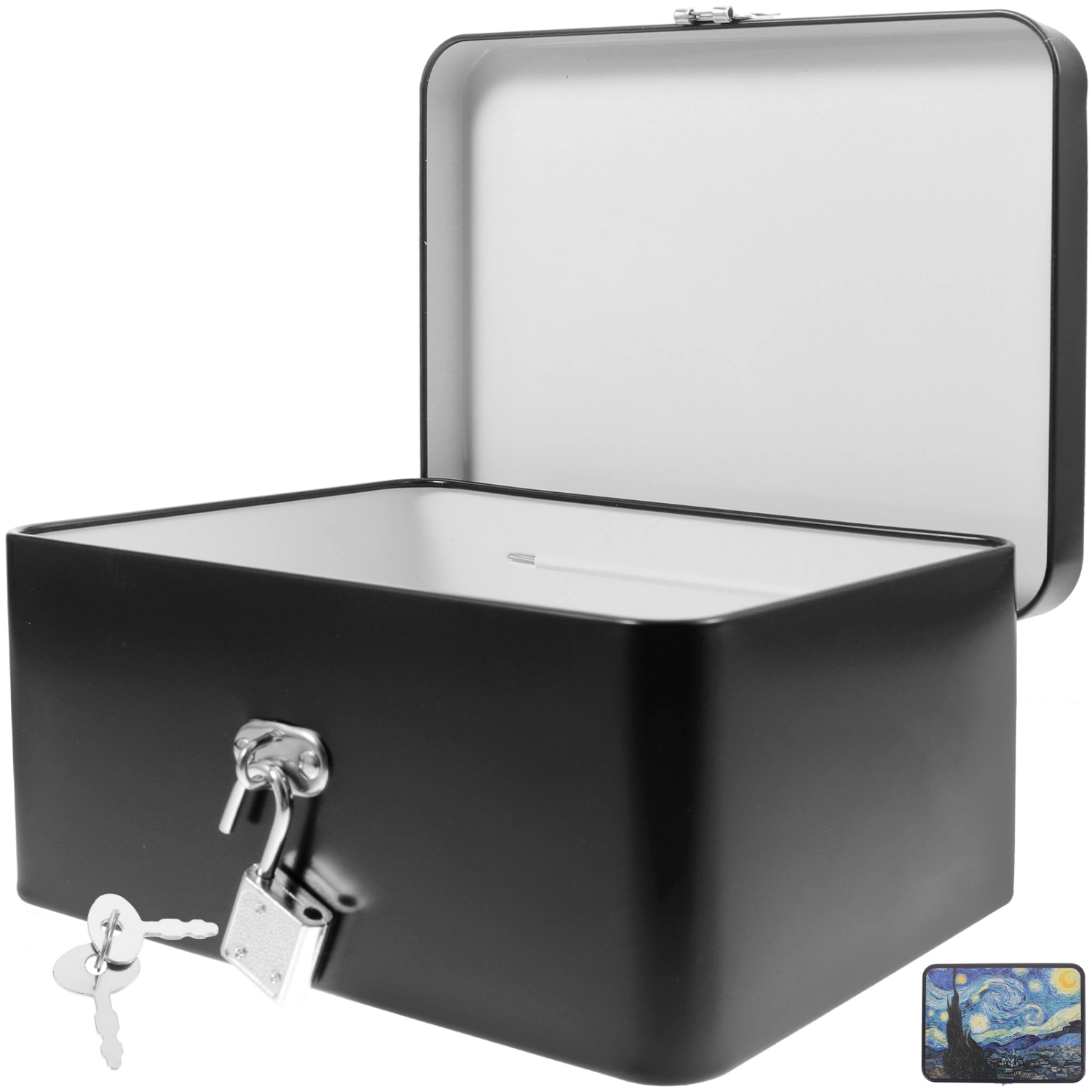 Decorative Tinplate Storage Box Tinplate Holder Desktop Tinplate Container with Lock