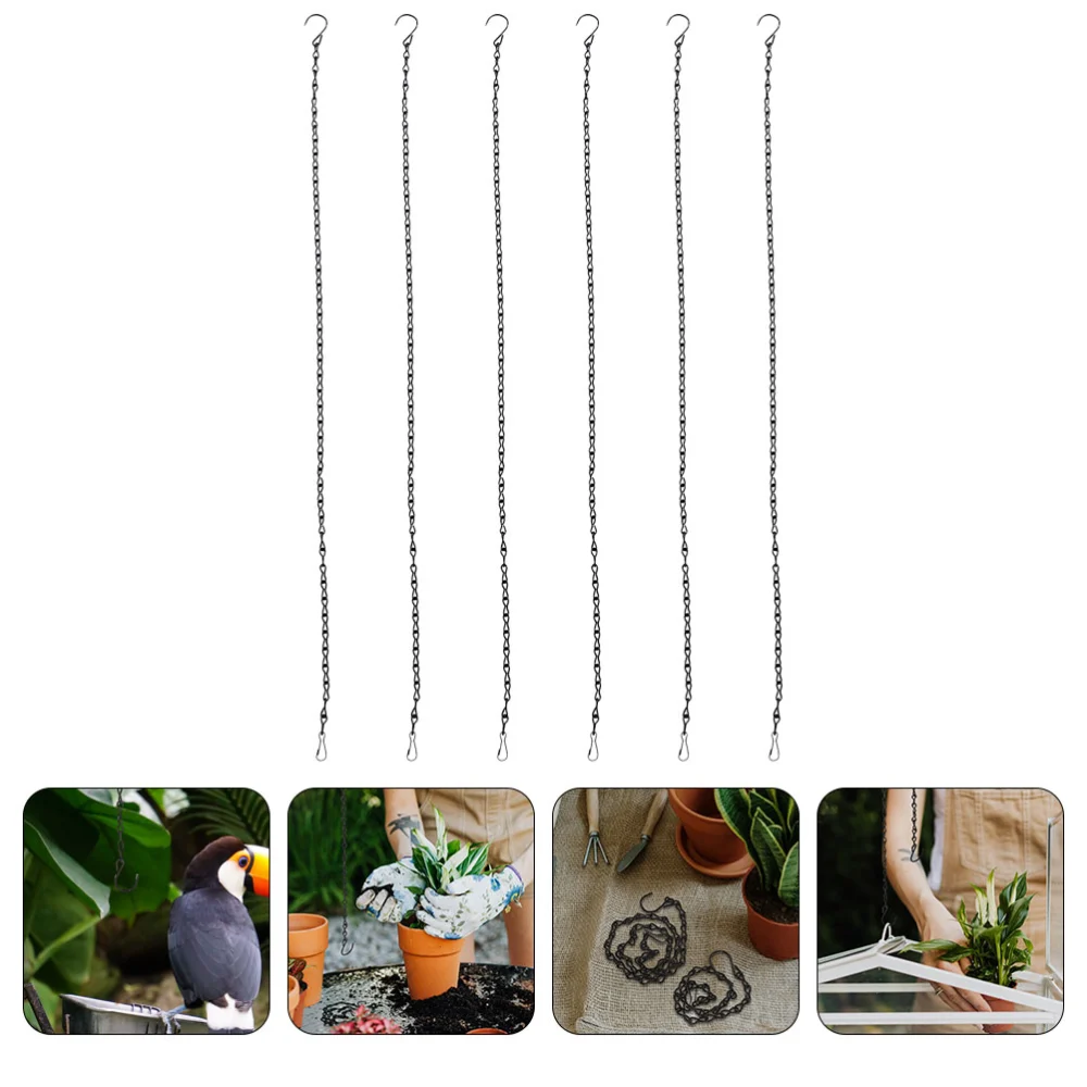 6pcs Hanging Baskets Chains Flower Pot Replacement Chain Hanger Adjustable Bird Feeder Chains for Planters