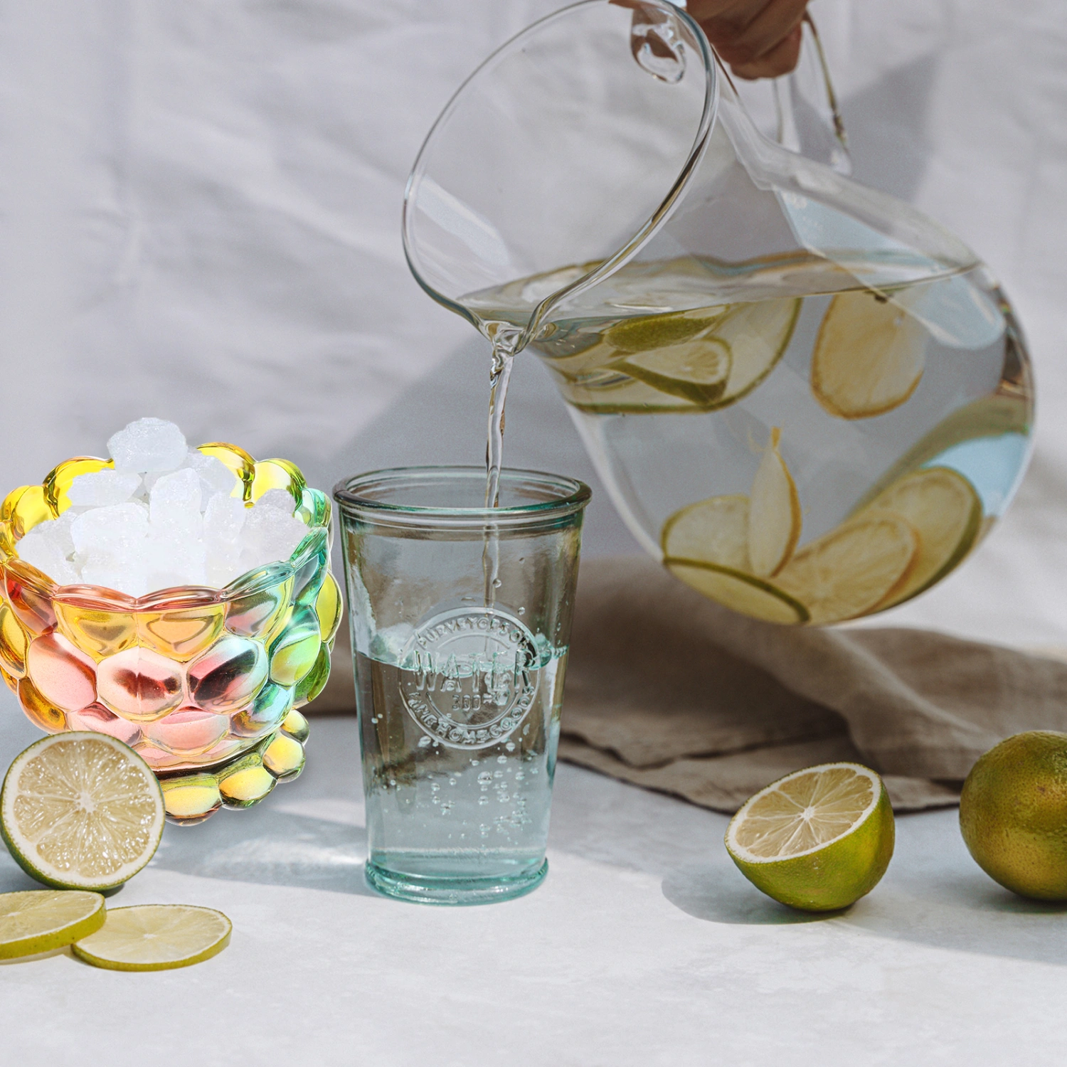  Glass Colorful Cube Candy Jar Household Kitchen Dried Food Candy Canister