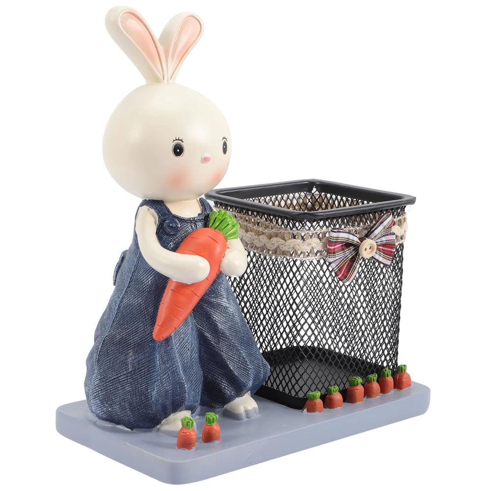 Multi-function Pen Holder Decorative Pen Organizer Bunny Pen Container Storage Bucket