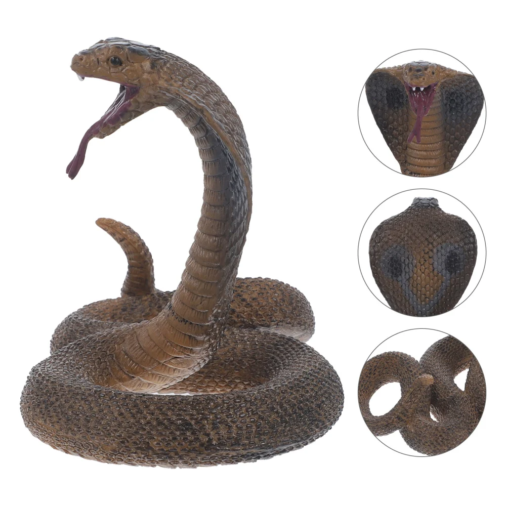 Plastic Cobra Figurine Simulation Snake Model Reptile Figurine Kids Cognitive Toy