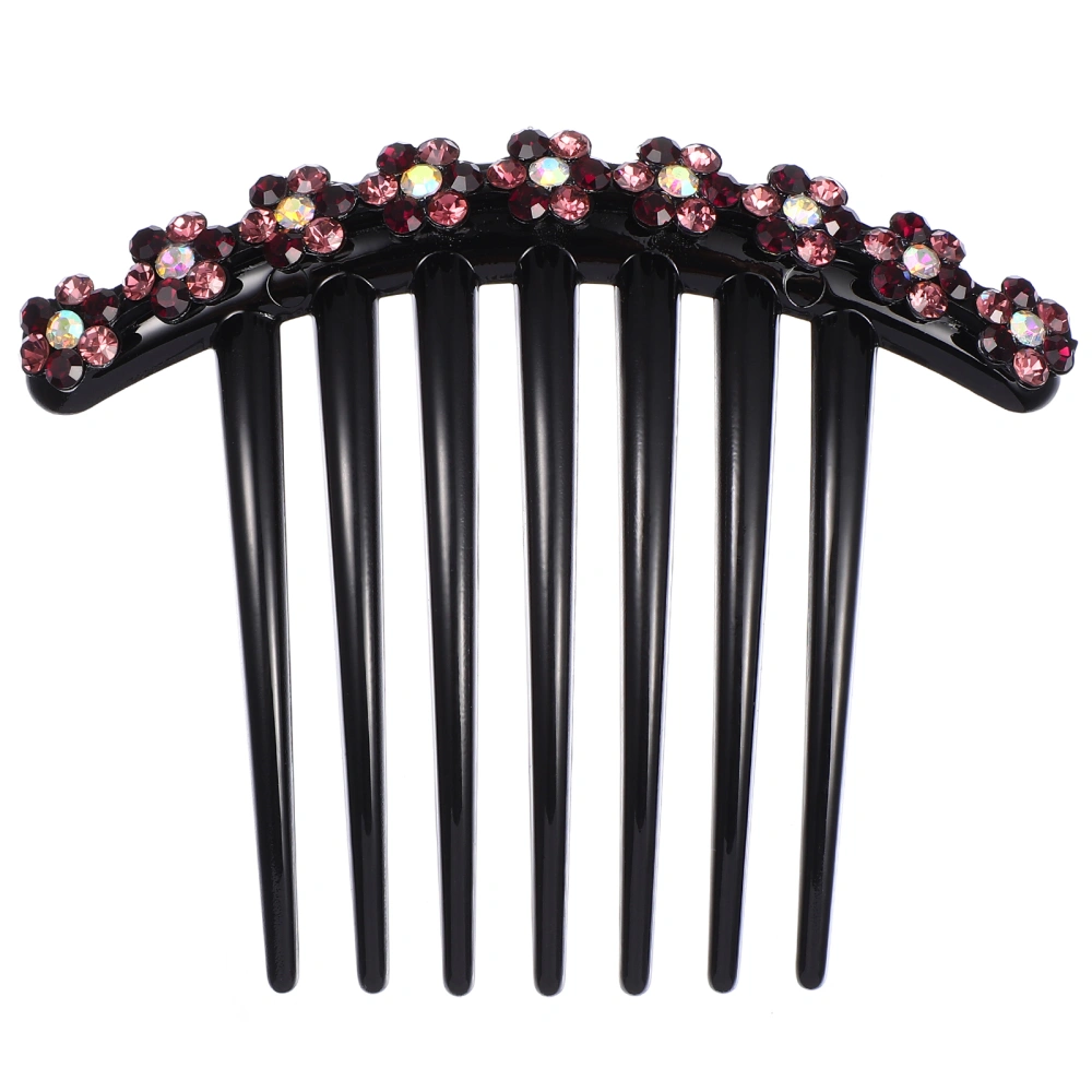 Vintage Rhinestone Flower Hair Comb Wedding Comb Headpieces Decorative Hair Accessory for Women