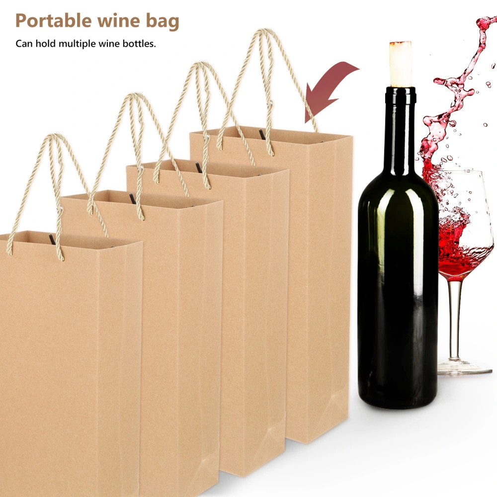 10Pcs Red Wine Gift Bags Wine Packing Bags Kraft Paper Wine Bags Red Wine Wrapping Gift Bags