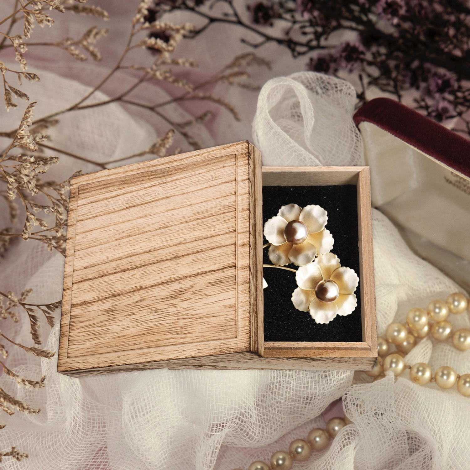 Jewelry Box Wooden Trinket Box Sundries Storage Case Wood Jewelry Organizer
