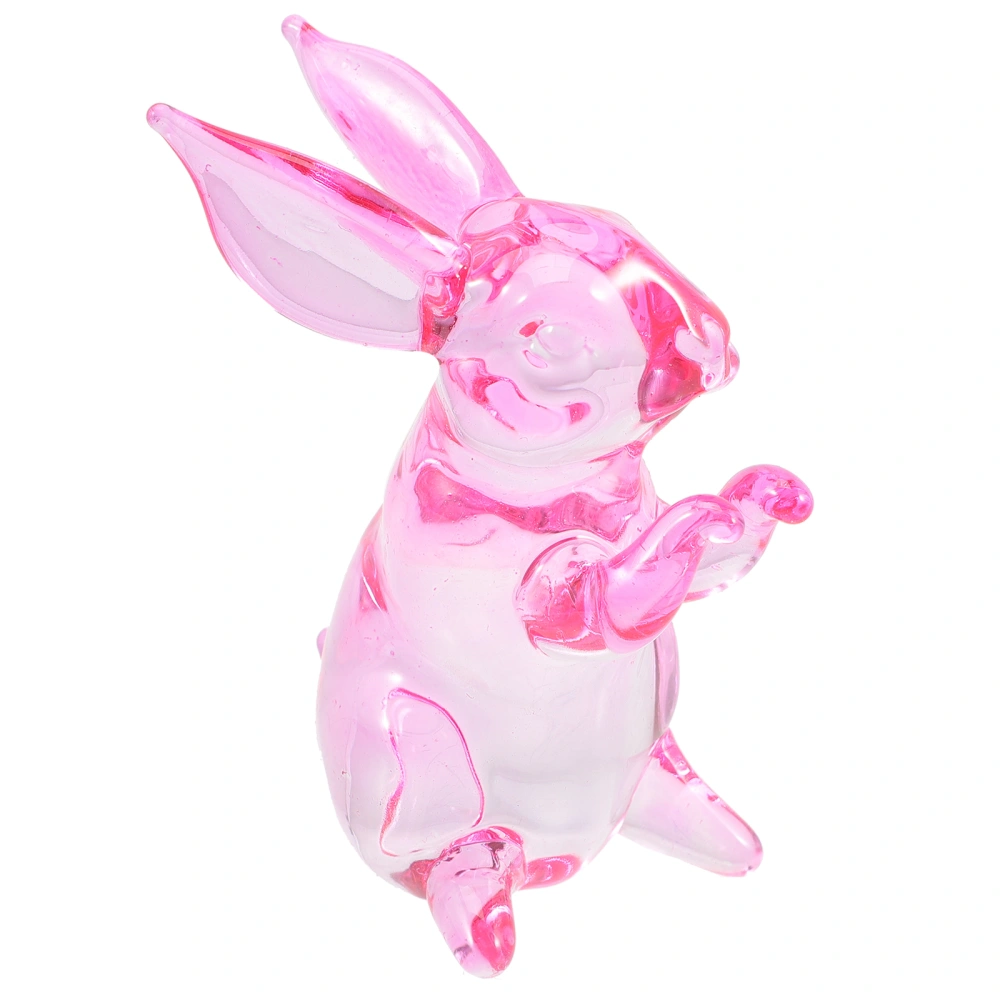 Crystal Standing Rabbit Statue Living Room Tabletop Adorable Bunny Ornament