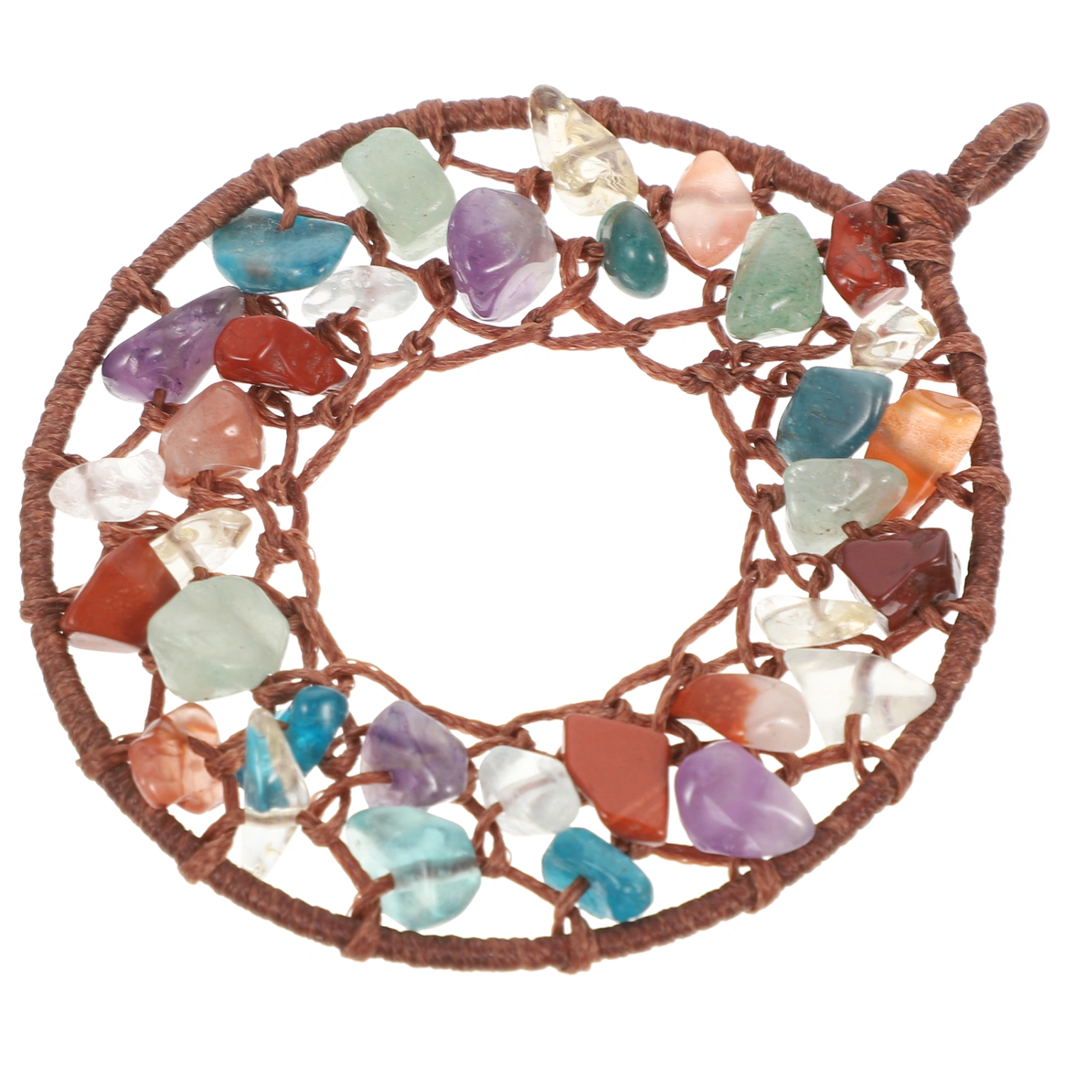 DIY Crystal Stone Hanging Dreamcatcher Ornament Handmade Dream Catcher Window Car Wall Decor