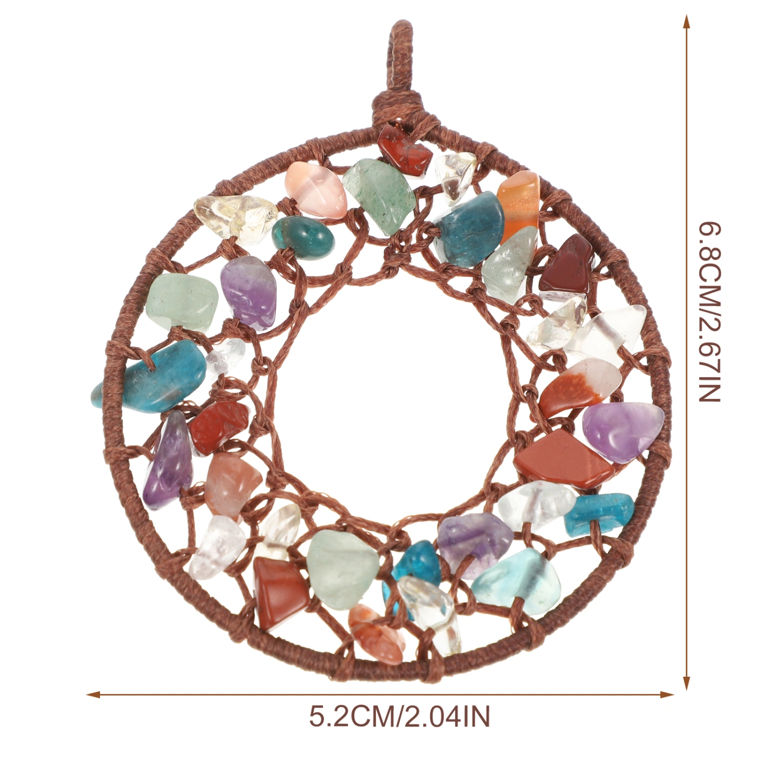 DIY Crystal Stone Hanging Dreamcatcher Ornament Handmade Dream Catcher Window Car Wall Decor