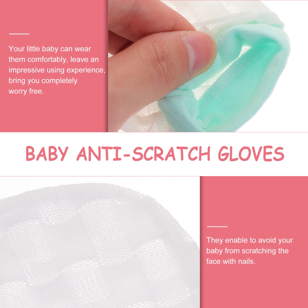 2 Pairs of Anti-scratch Toddler Gloves Ice Silk Baby Mittens Adjustable Infant Mittens