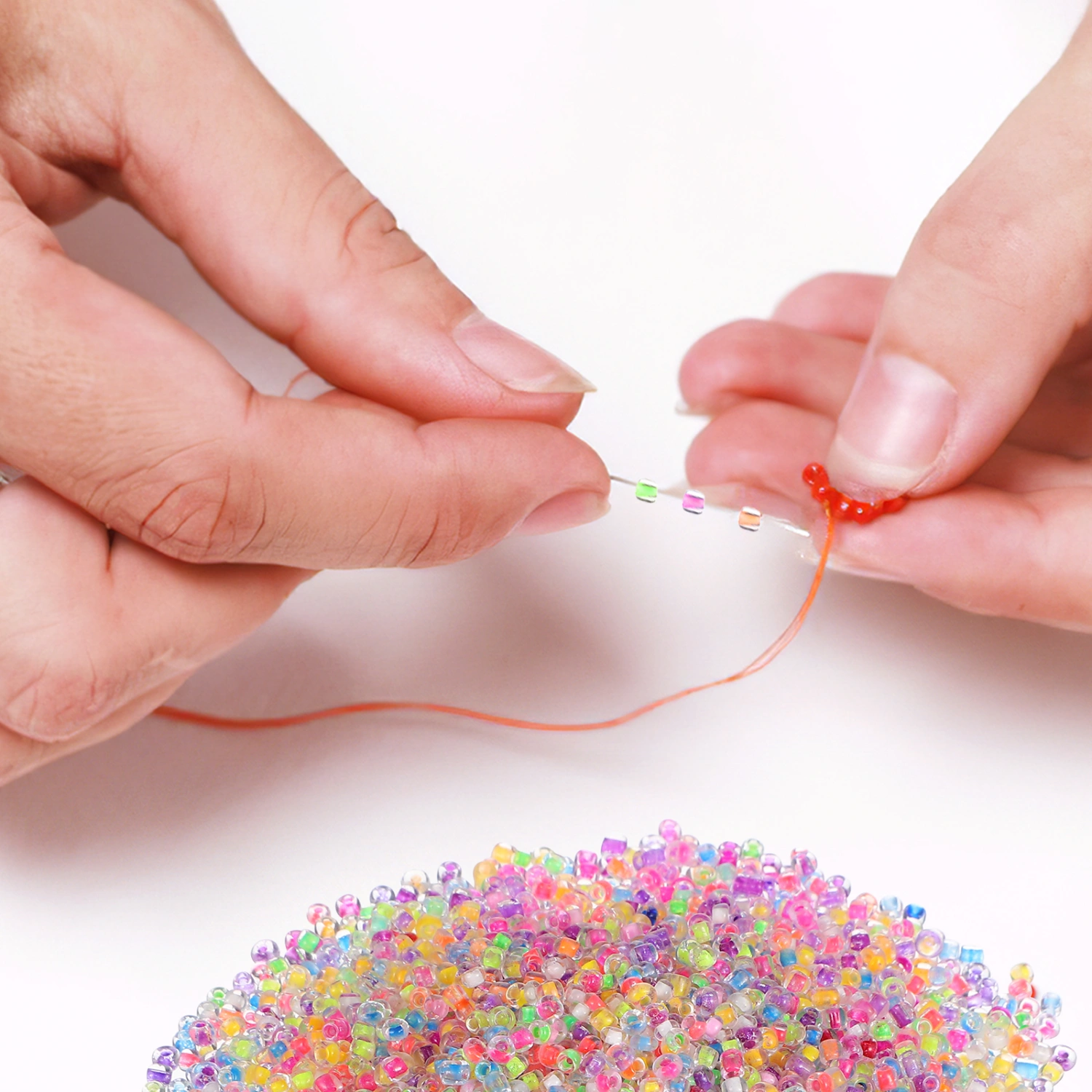 1 Pack Pony Beads Bracelet Beads Fluorescent Dyed Core Beads for Making Bracelets Necklace
