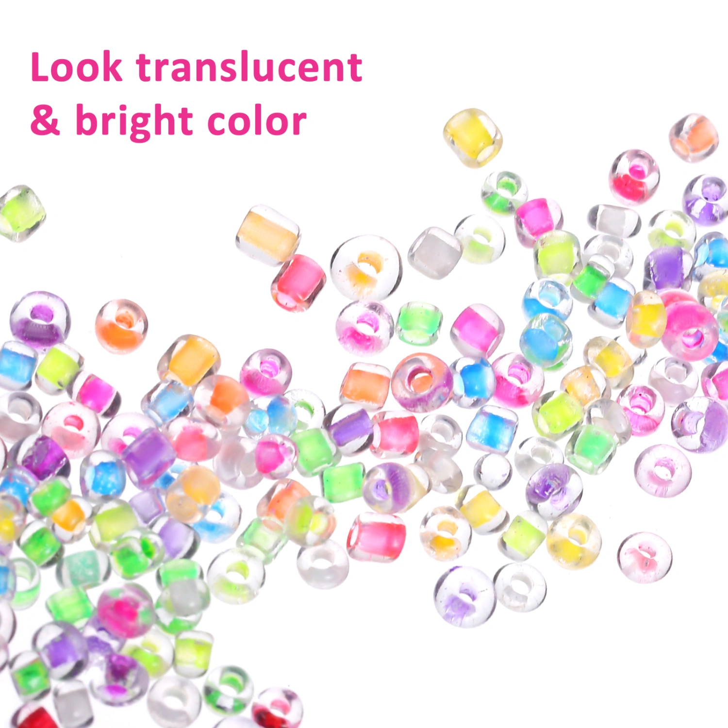 1 Pack Pony Beads Bracelet Beads Fluorescent Dyed Core Beads for Making Bracelets Necklace