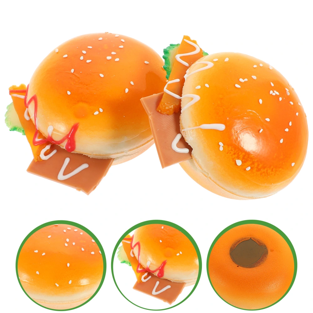 2pcs Burger Models Fake Burger Decorations Baking Photography Props Burger Figurines