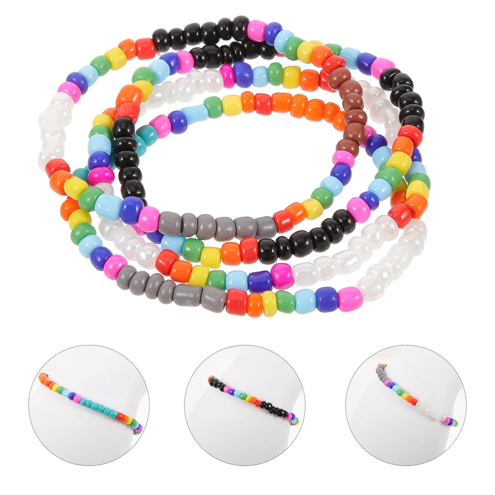 4pcs Women Beaded Bracelets Girls Wrist Bracelet Bohemian Bracelet Decorations