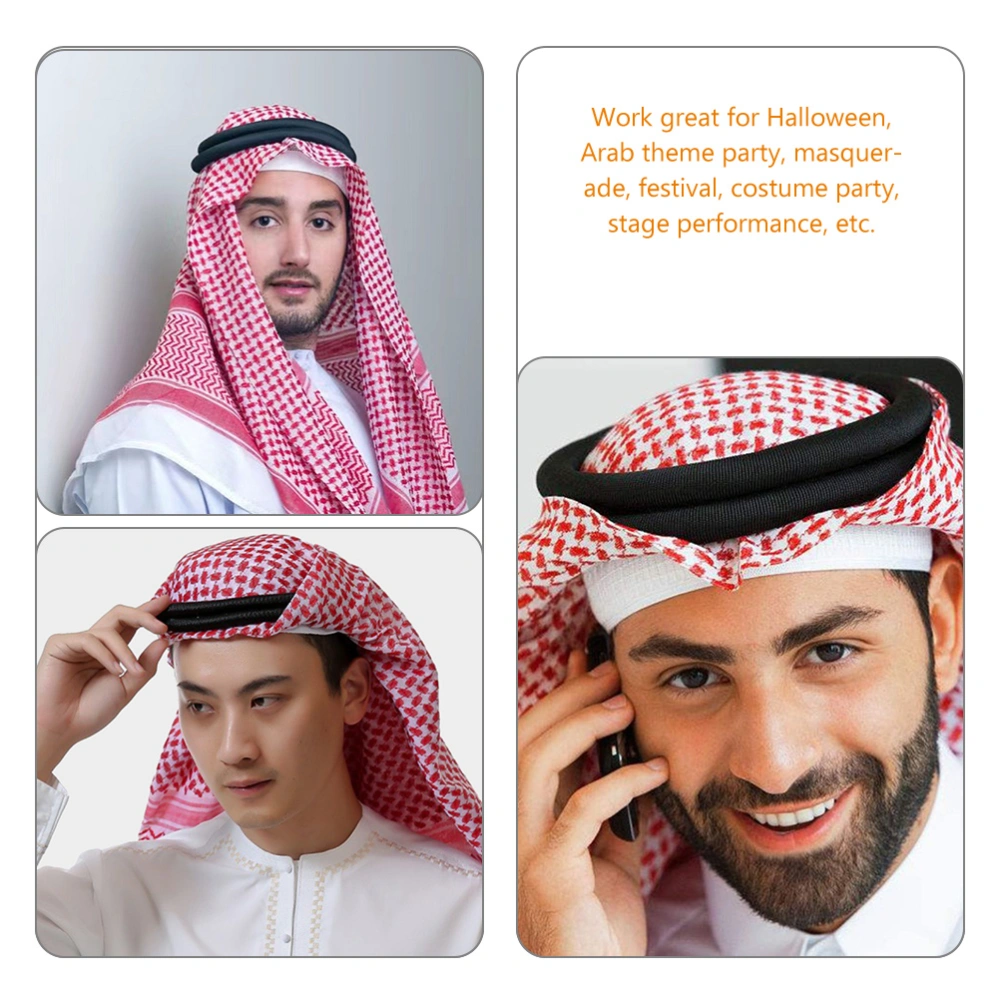 Men Arab Head Scarf Rope Muslim Head Wrap Headband Middle Eastern Traditional Headwear Accessory