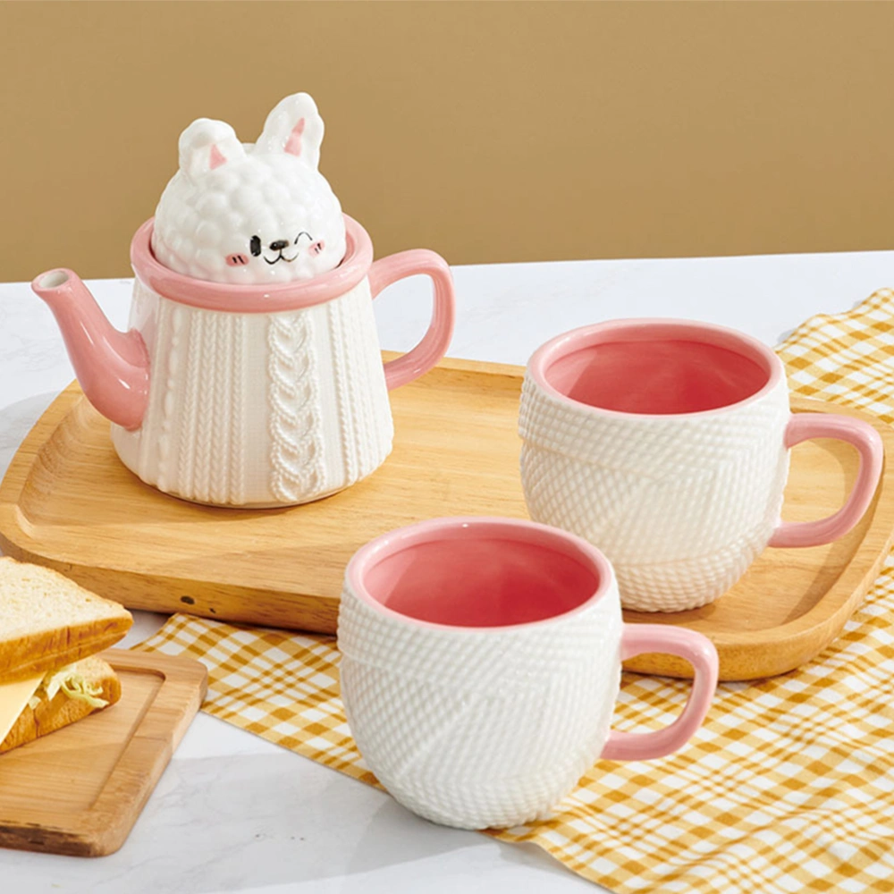 Cartoon Rabbit Ceramic Water Carafe Household Ceramic Milk Pitcher Ceramic Tea Container