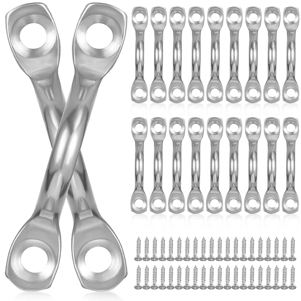 20 Pcs Stainless Steel Kayak Handles Tie Down Eye Straps Hooks Handles with 40 Pcs Screws