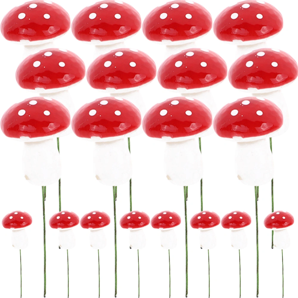 20pcs Mushroom Cake Picks Cupcake Toppers Cake Decoration for Jungle Theme Party