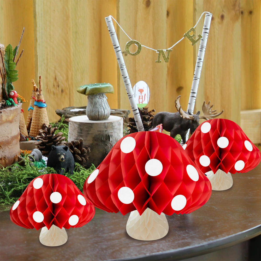 Paper Mushroom Honeycomb Ornament Birthday Party Supply Wedding Decoration