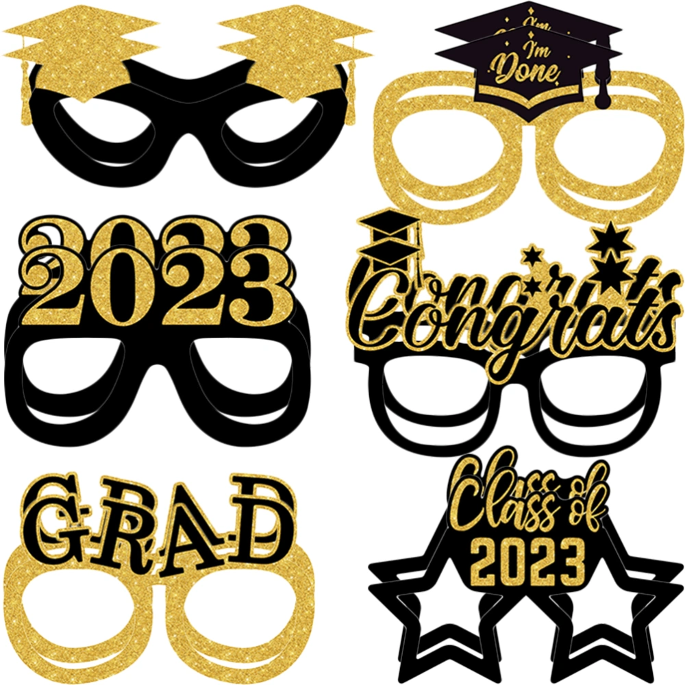 12pcs Graduation Props Glasses Funny Paper Doctoral Prop Decor Glasses for Party