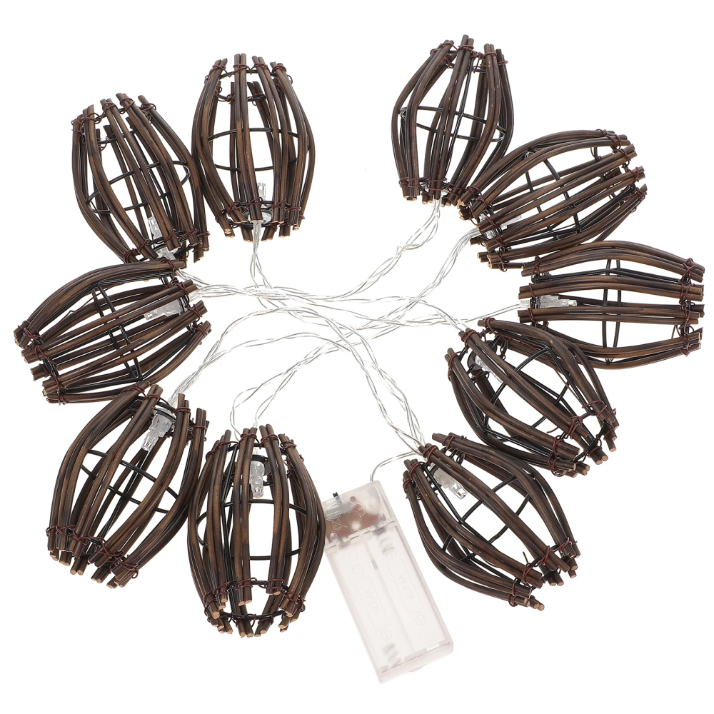 10pcs Rattan Woven String Light Hanging Light Decor Party String Light Ornament